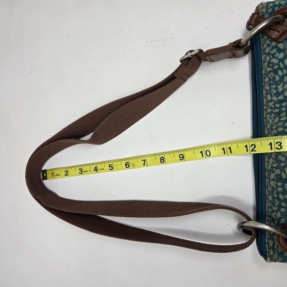 FOSSIL Key Per Crossbody Shoulder Bag Coated Canvas Adjustable Strap Y2K - Picture 15 of 16